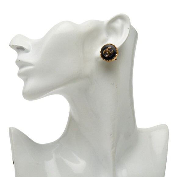 CHANEL Black Logo Earrings - Picture 6 of 6